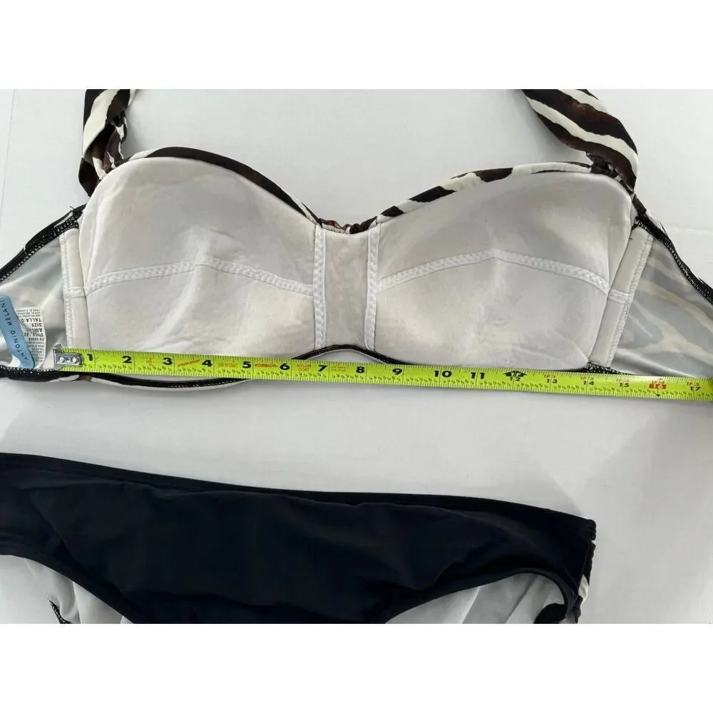 Antonio Melani Swim Bikini Size L Animal Print Halter Rhinestone Sexy Vacation​​ - Picture 15 of 15